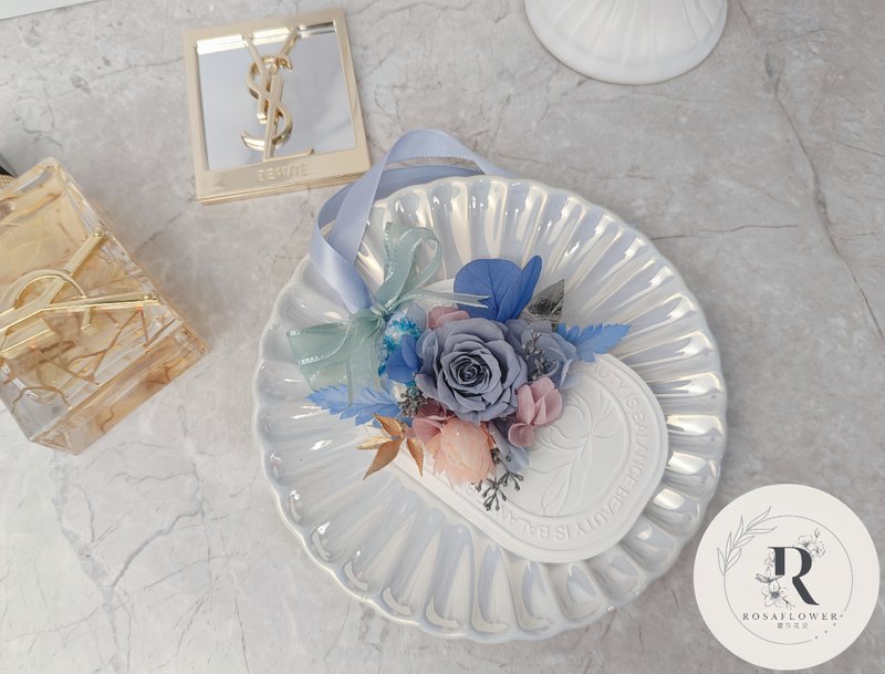 萝莎花儿 永生雾蓝玫瑰冷冽 扩香石吊牌 - 香薰/精油/线香 - 植物．花 