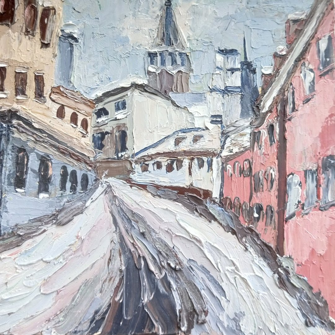 手工绘画城市墙壁艺术挂画纹理艺术品微型艺术 - 海报/装饰画/版画 - 棉 灰色