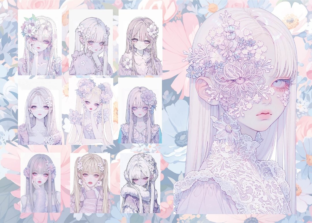 SWEET GIRL PASTEL FLOWER 贴纸组 A6 24 张入 - 贴纸 - 纸 