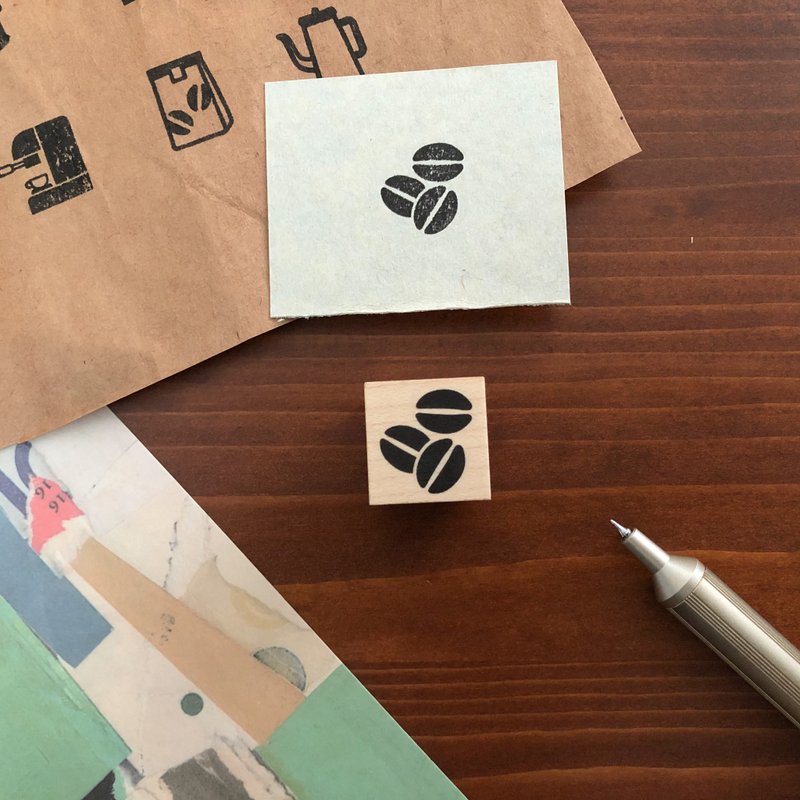 Coffee Bean Stamp / Fukuwa Hanko - 印章/印台 - 其他材质 白色