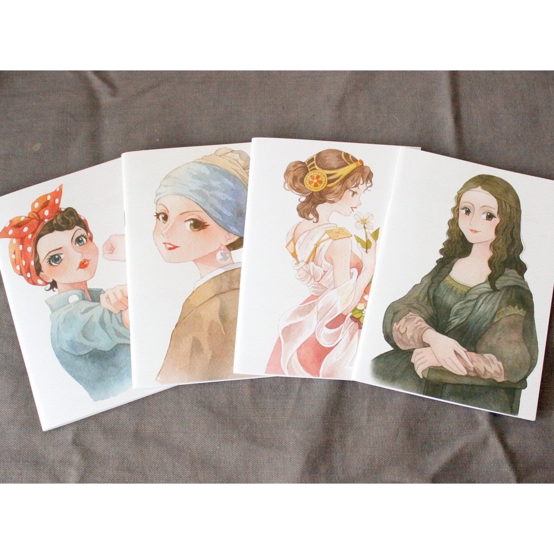Notebook A5 set 4 pcs :Grid line - 笔记本/手帐 - 纸 多色