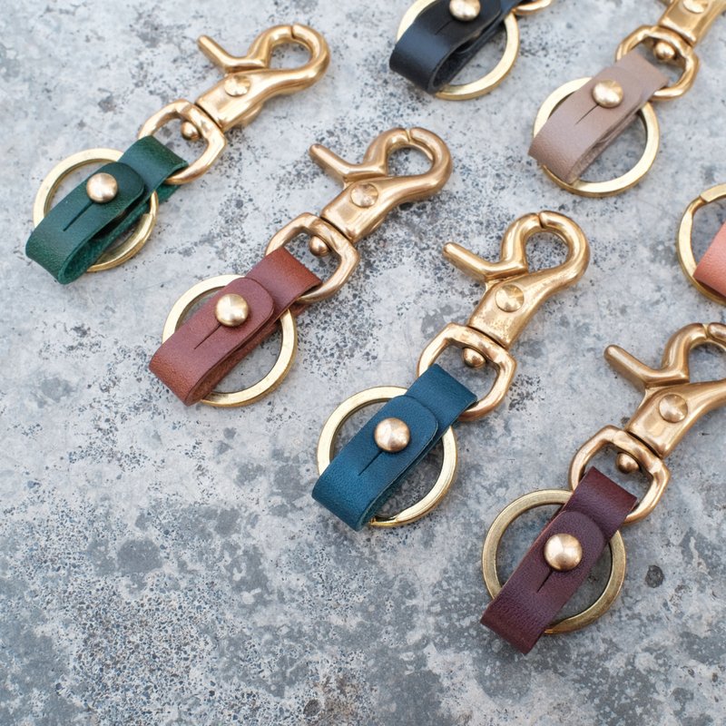 gogoro钥匙真皮钩 亦适用部分汽车遥控器 黄铜五金 buttero 吉.co - 钥匙链/钥匙包 - 真皮 多色