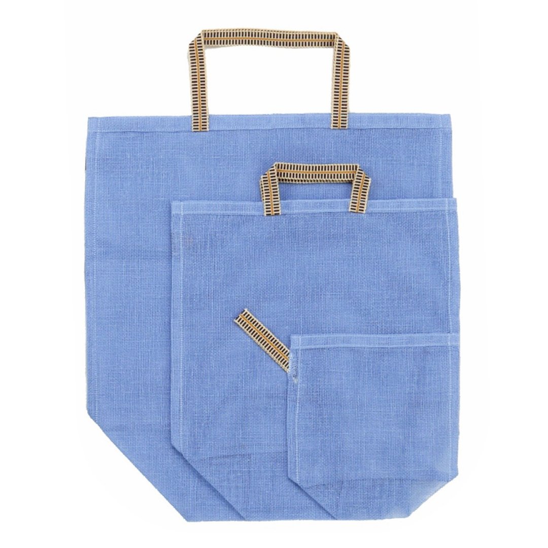 Set of 3Vegetable bags Eco Kitchen Sustainable Mosquito Net Storage Bag - 收纳用品 - 棉 蓝色