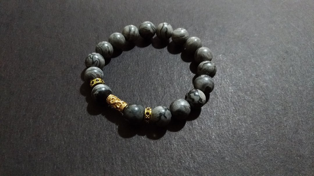 (定制化礼物)毕卡索石锆石黄铜手链 - 手链/手环 - 水晶 灰色