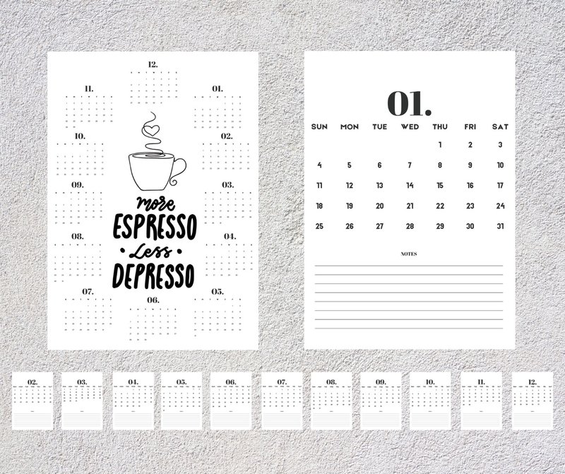 Calm & Clear 2026 现代数位日历 - 电子手帐及素材 - 其他材质 