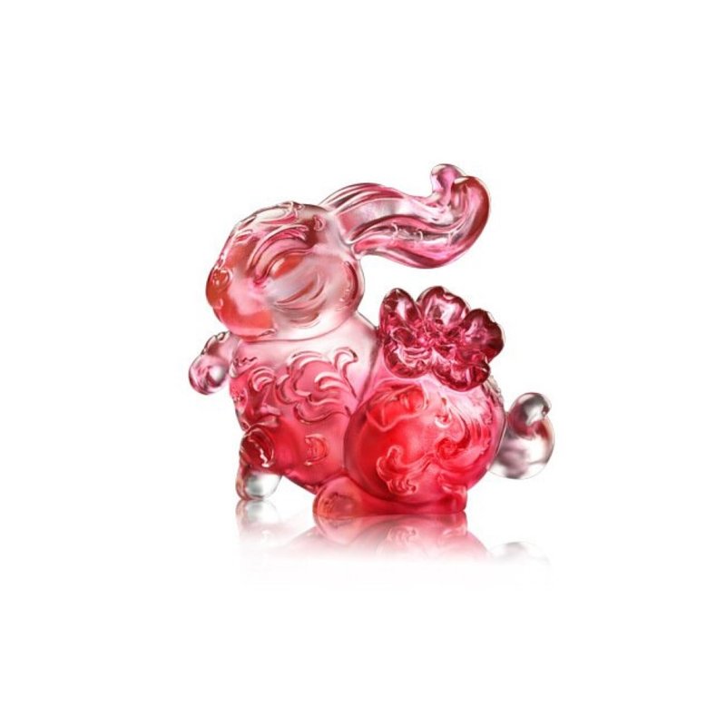 琉璃工房 LIULI 喜兔奔 - 玩偶/公仔 - 琉璃 红色