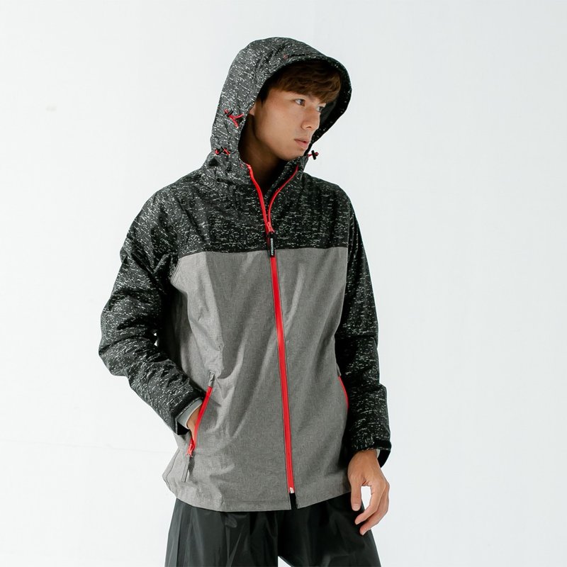 迈迈不积水前项导流两件式风雨衣-浅灰 - 雨伞/雨衣 - 防水材质 灰色