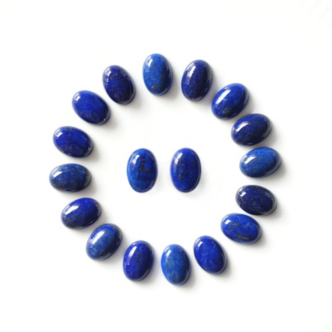 Lapis lazuli 14mm cabochon single earring Zora - 耳环/耳夹 - 宝石 蓝色