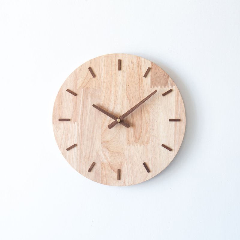 日系原木挂钟 | 时钟 | 橡胶木钟面 | 胡桃木指针 - 时钟/闹钟 - 木头 咖啡色