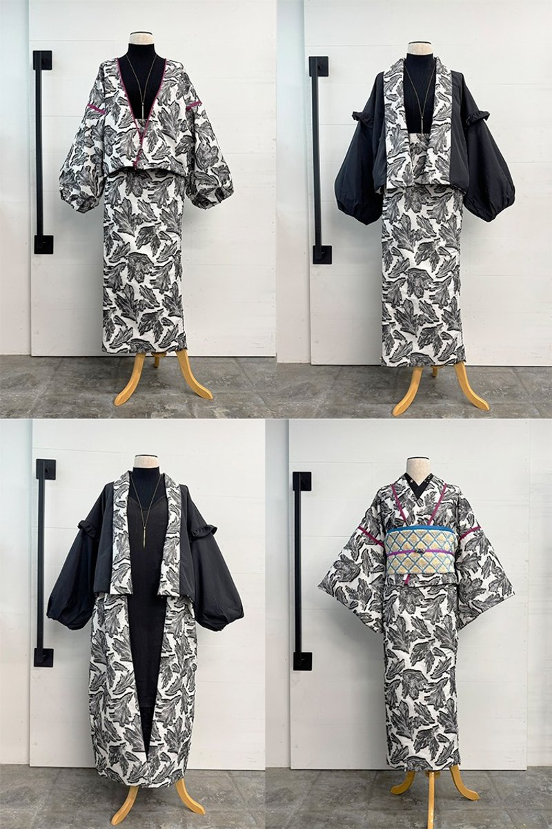 mash up outfits 多穿法套装 黑 x 米色格纹 (现货) - 女装西装外套/风衣 - 聚酯纤维 白色