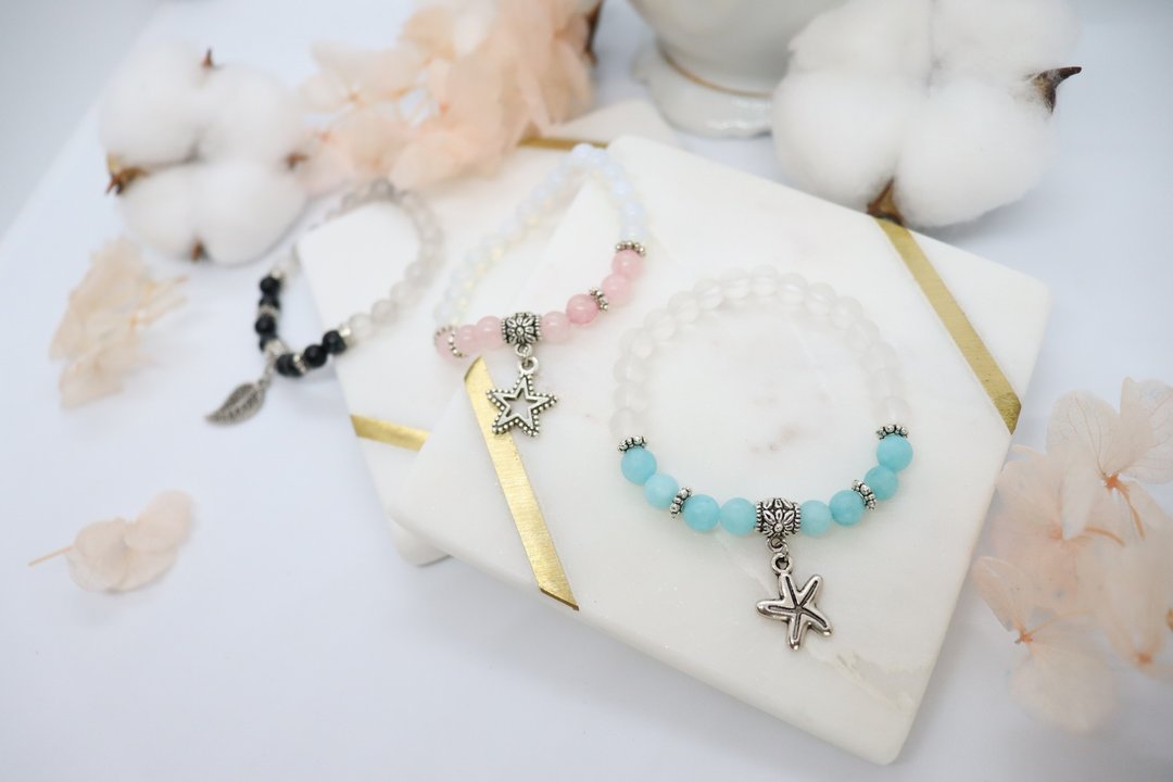 Natural Stones & Cute Charm Pretty Bracelets - 手链/手环 - 宝石 