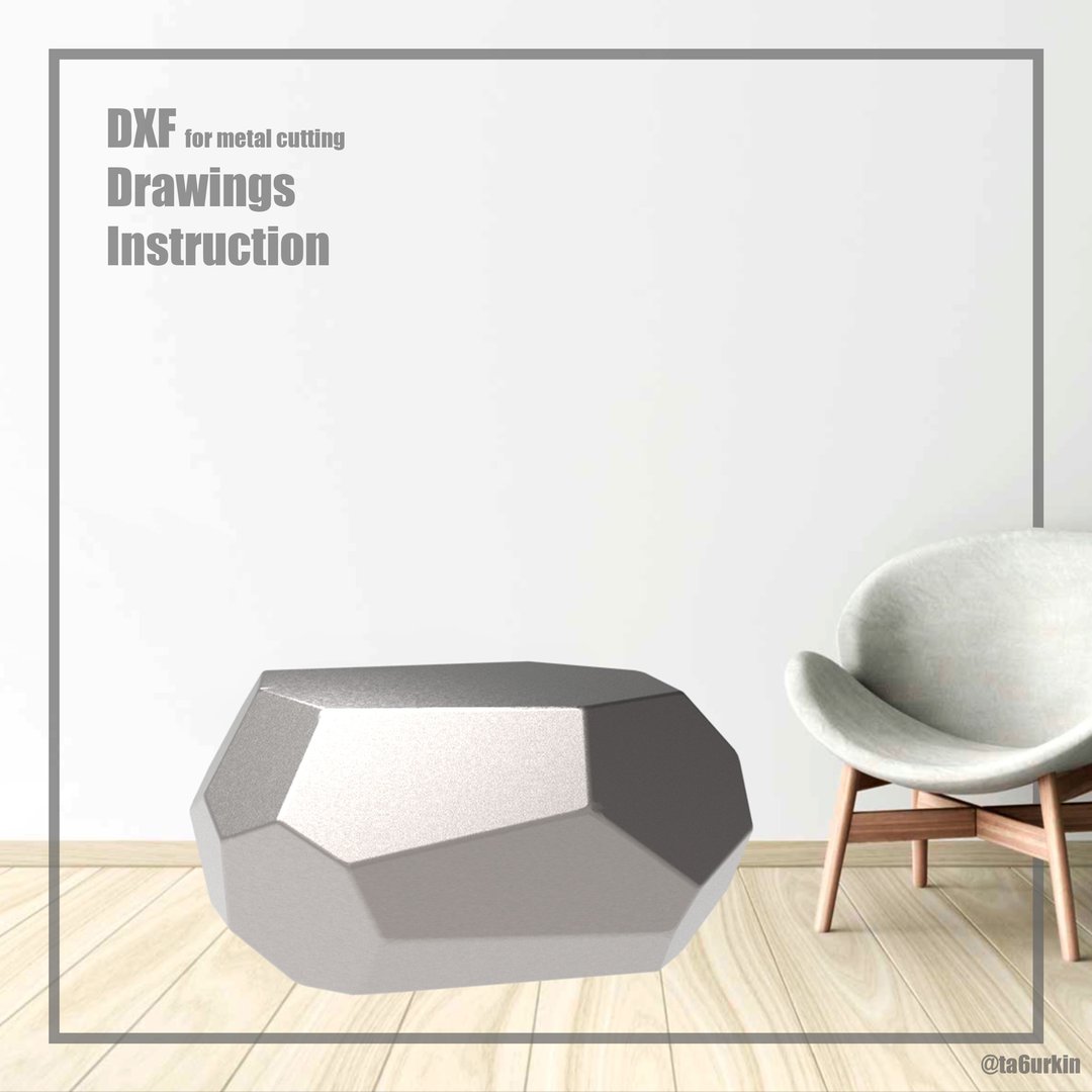 Sheet Metal Template Rock Table Project (dxf, PDF) - 图文模板设计 - 其他材质 
