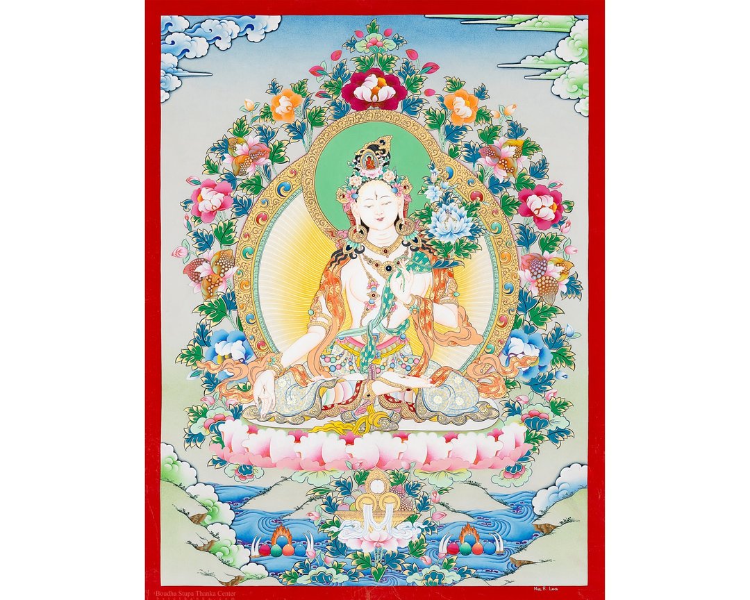 藏传白度母唐卡 – 慈悲女神 - A93340 - 墙贴/壁贴 - 其他材质 多色