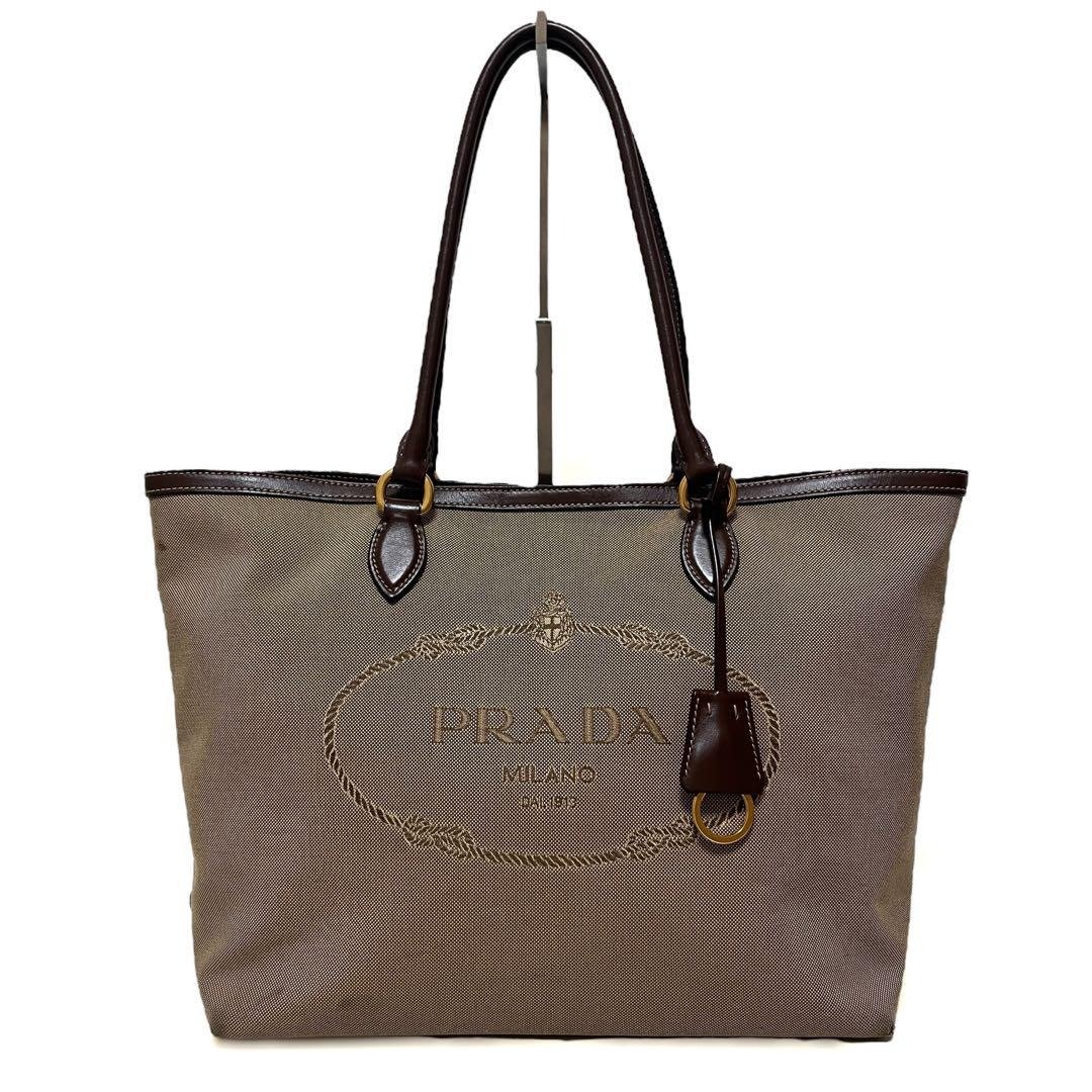 正品 PRADA 普拉达 托特包 缇花 Logo 棕色 1BG158 中古品 - 手提包/手提袋 - 其他材质 咖啡色