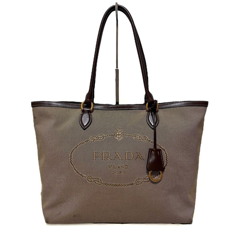 正品 PRADA 普拉达 托特包 缇花 Logo 棕色 1BG158 中古品 - 手提包/手提袋 - 其他材质 咖啡色