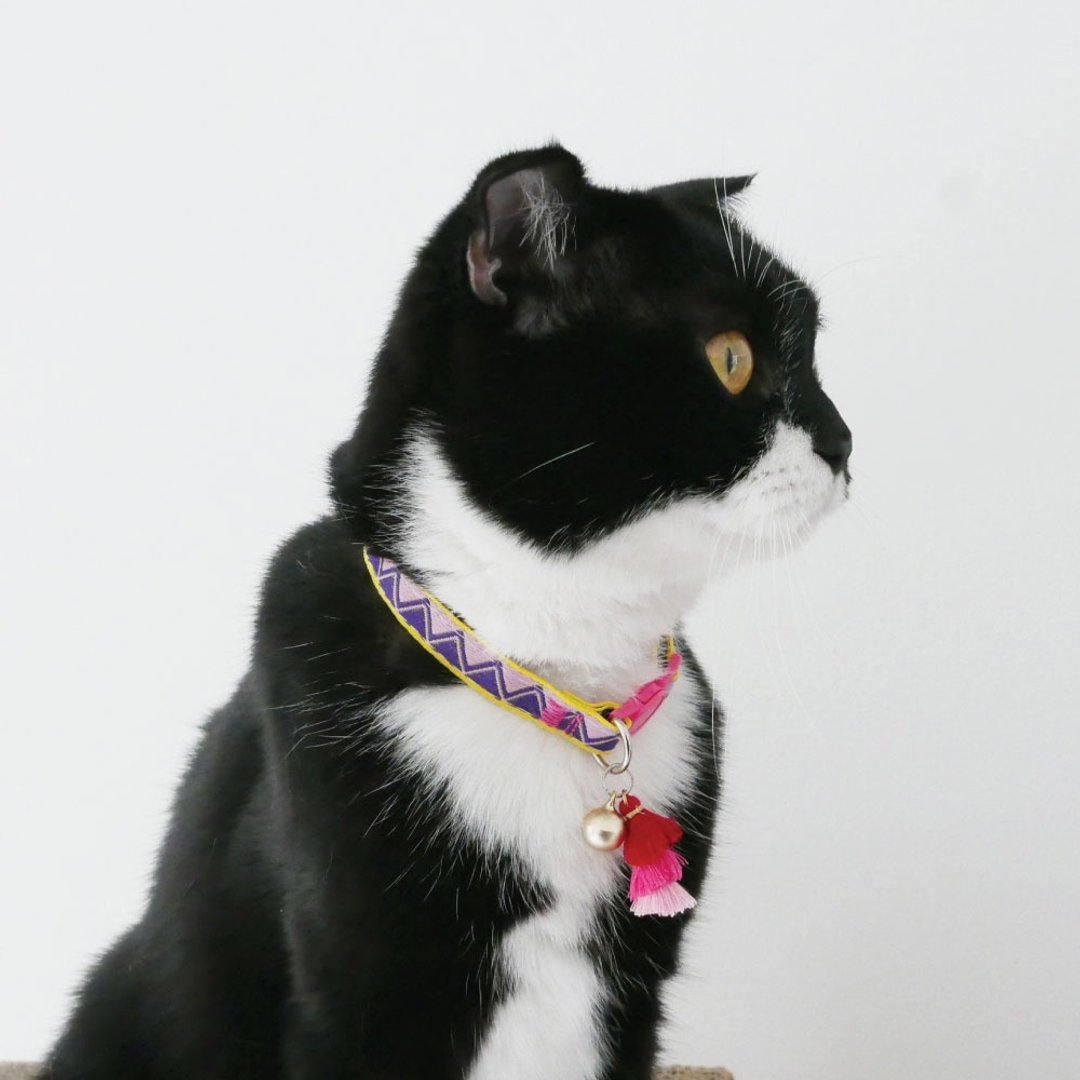 KAFBO Safety Collar - Pom  Bohemain ปลอกคอนิรภัยสำหรับแมว ปลอกคอแมว สร้อยคอแมว - 项圈/牵绳 - 聚酯纤维 多色