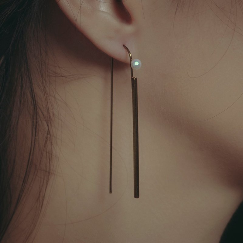 Hydromancy | 水占术系列 - 黑雨耳环 - 耳环/耳夹 - 铜/黄铜 金色