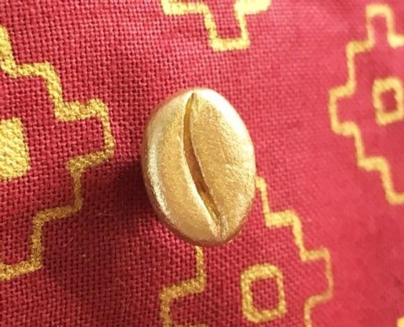 Coffee beans brass pin badge - 胸针 - 其他金属 