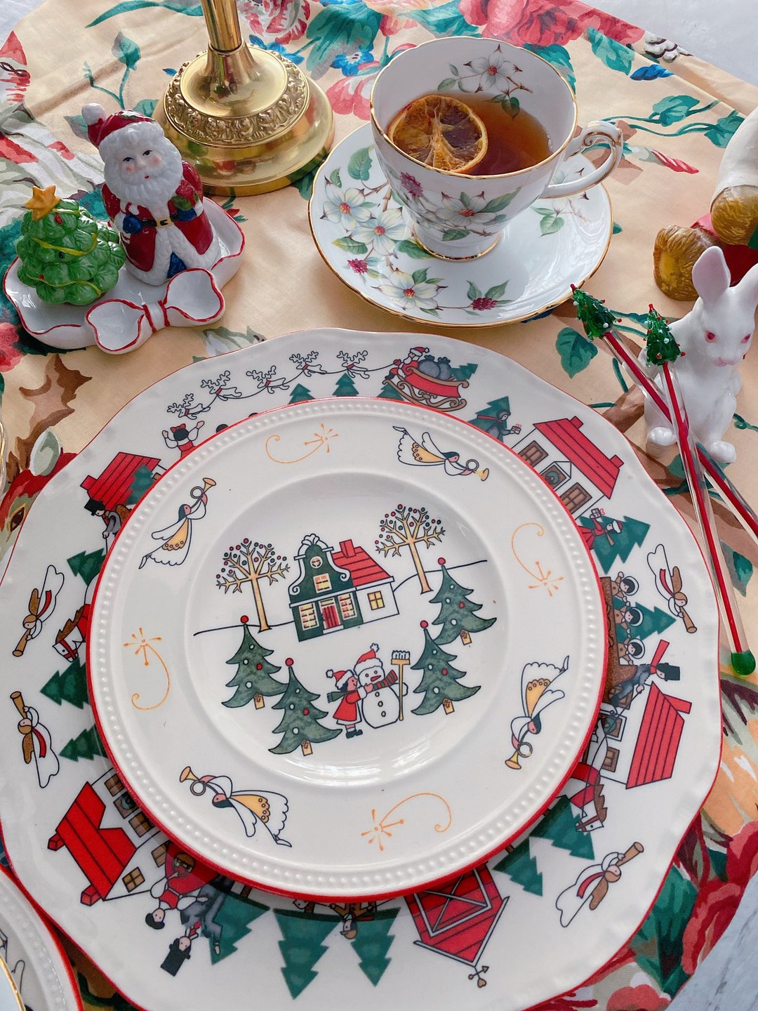 1980年英国制 Wedgwood 圣诞老人雪橇点心盘饰品盘盘圣诞礼物现货 - 盘子/餐盘/盘架 - 瓷 多色