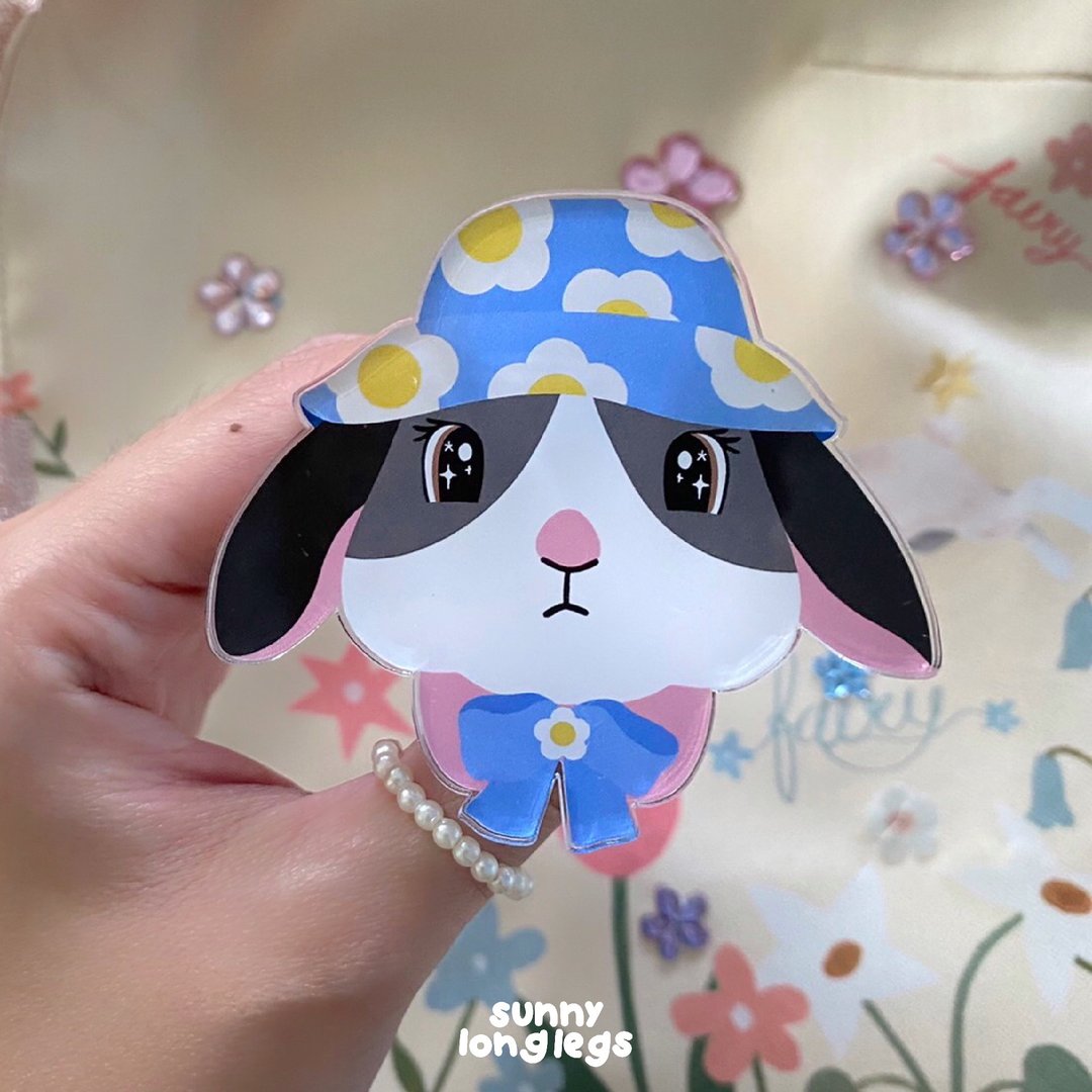 Griptok  兔子(灰色) -  尺寸 7 cm - 手机座/防尘塞 - 压克力 灰色