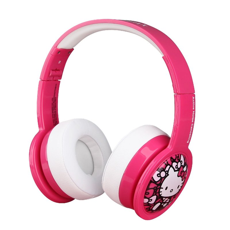 主动式抗噪儿童安全耳机备有线咪-Hello Kitty - 耳机 - 塑料 粉红色