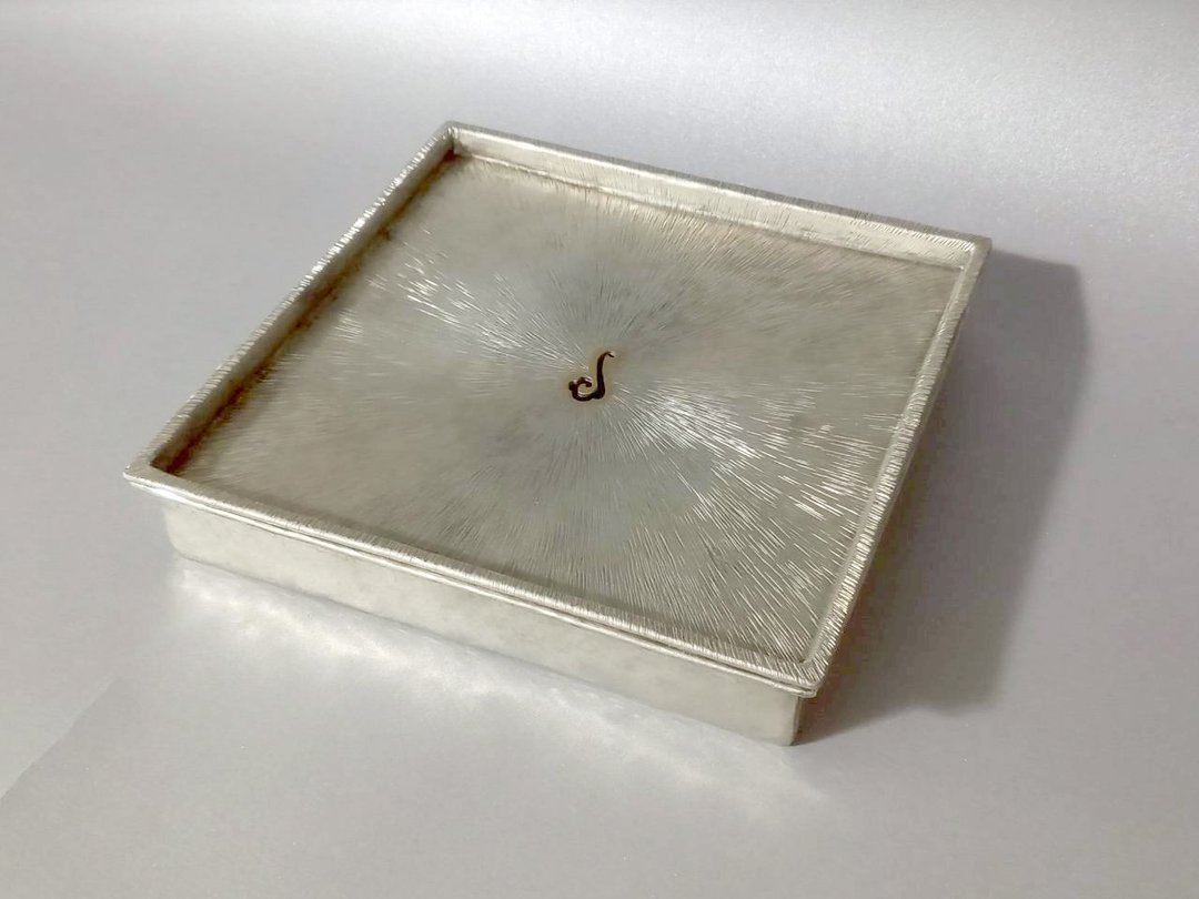 锡壶承—云纹 (方型) - 茶具/茶杯 - 其他金属 银色
