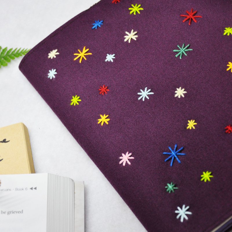 手作书衣笔记本【万花嬉春】奢华紫帆布款(大本=A5) - 笔记本/手帐 - 其他材质 紫色