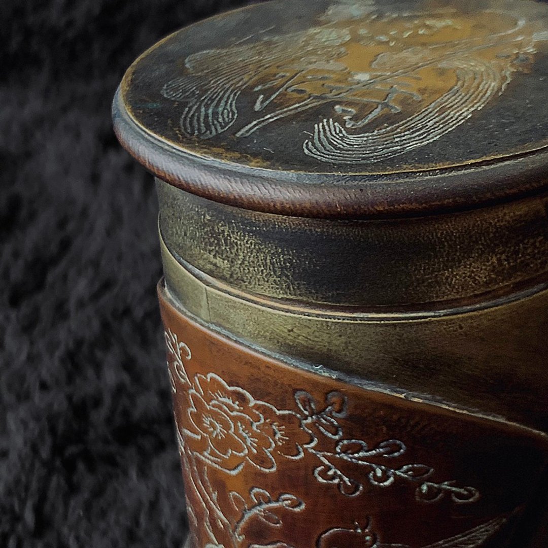 中国 中式福禄寿黄铜圆茶罐 │茶具 收藏 古典雅致 - 其他 - 铜/黄铜 金色