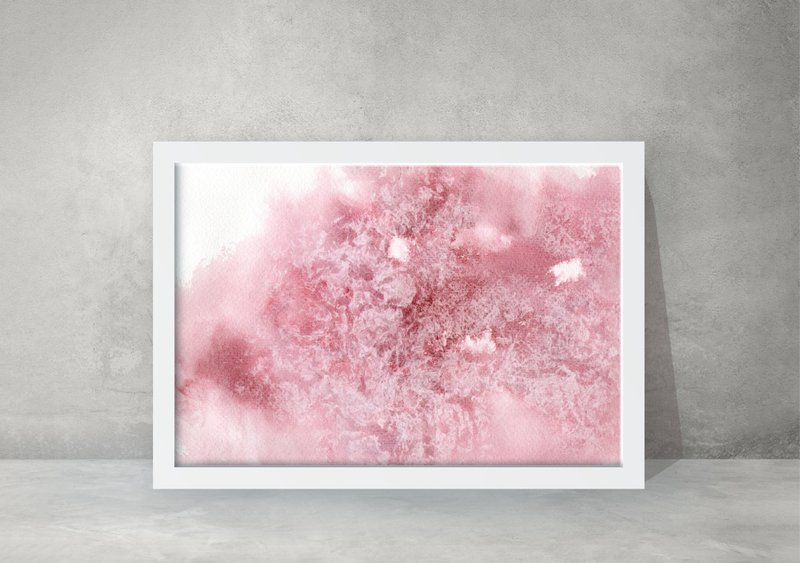 水彩画，A4纸上的真实作品。 - 画框/相框 - 纸 白色