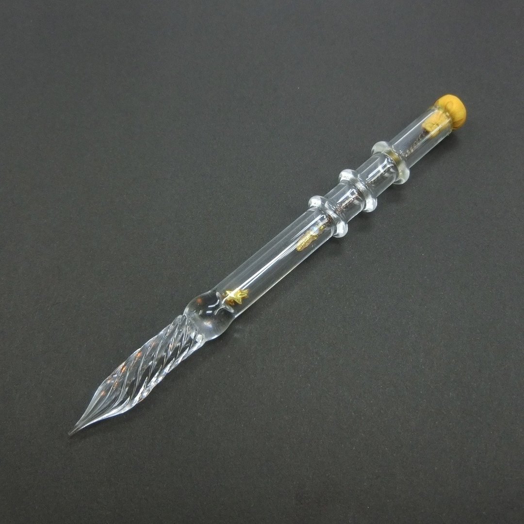 黄金羽-空心玻璃沾水笔 - 其他书写用品 - 玻璃 透明