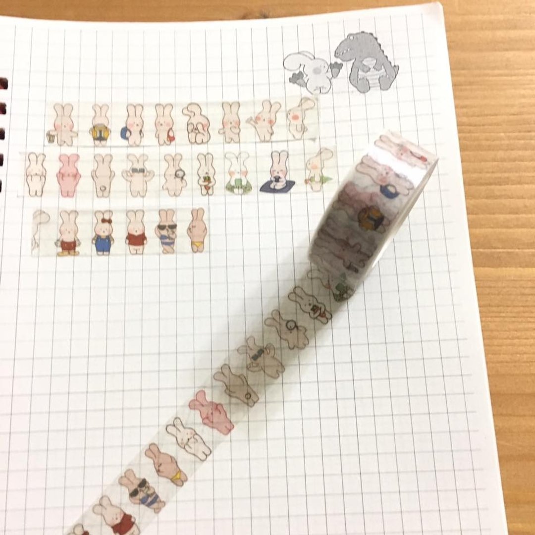 《艺之鱼》兔子系列 纸胶带 --P0013 - 纸胶带 - 纸 黑色