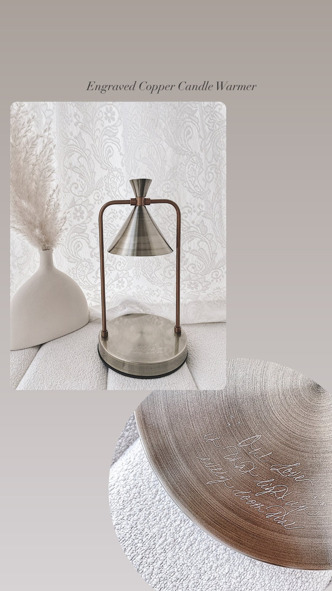 【人手雕刻】复古古铜 融蜡灯 CANDLE WARMER - 灯具/灯饰 - 石头 金色