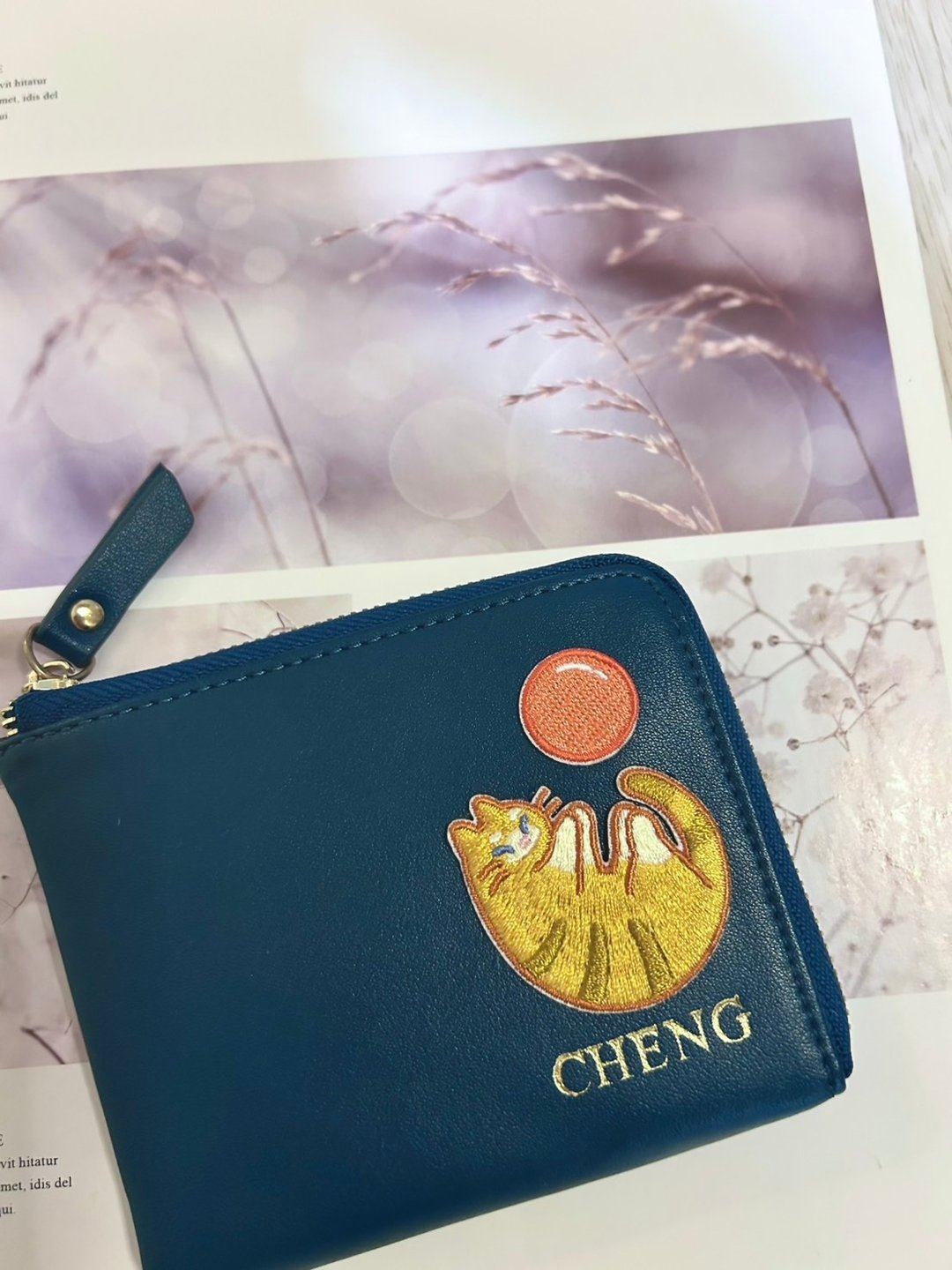 【真皮】10 色 刺繍 L 型短夹 零钱包 钱包 皮夹卡夹 生日 交换礼物 - 皮夹/钱包 - 真皮 
