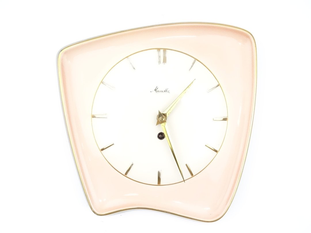 Vintage Antique Kitchen Clock German Wall Retro Ceramic Clock 8 day - 时钟/闹钟 - 其他材质 粉红色