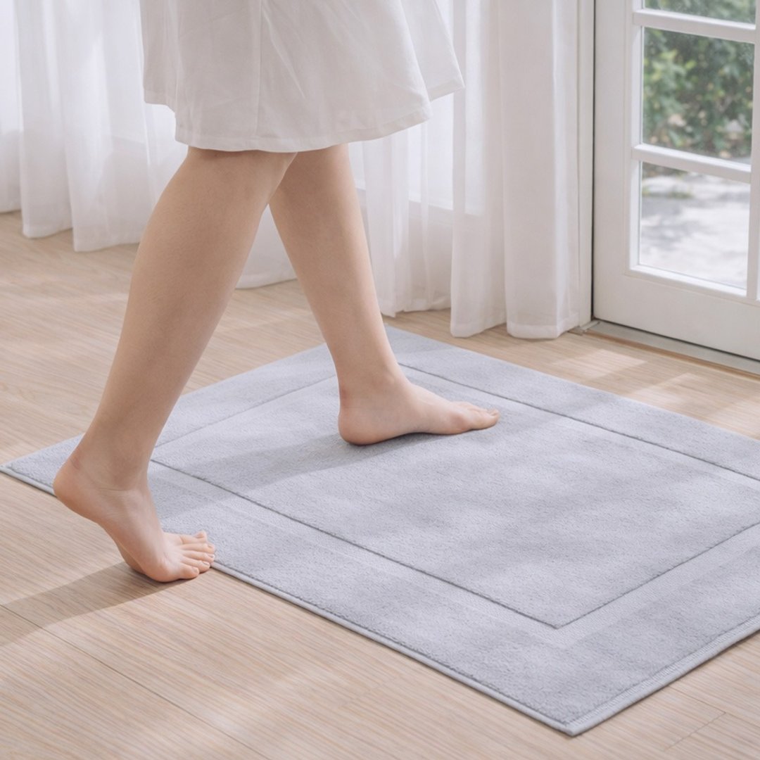 印度棉100%纯棉地垫/浅灰色(50x75cm)-1入 - 地垫/地毯 - 棉 灰色