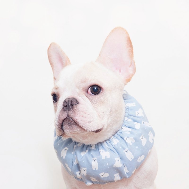 北极熊纯棉沁凉巾 凉凉巾 宠物冰凉降温围脖-灰蓝 - 衣/帽 - 棉．麻 蓝色