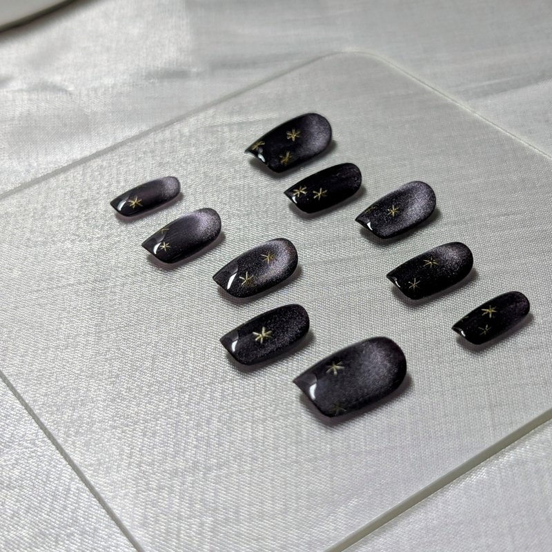 手作穿戴甲 群星 尺寸XS 毕业礼物 复古穿搭 配件饰品 - 其他 - 塑料 黑色
