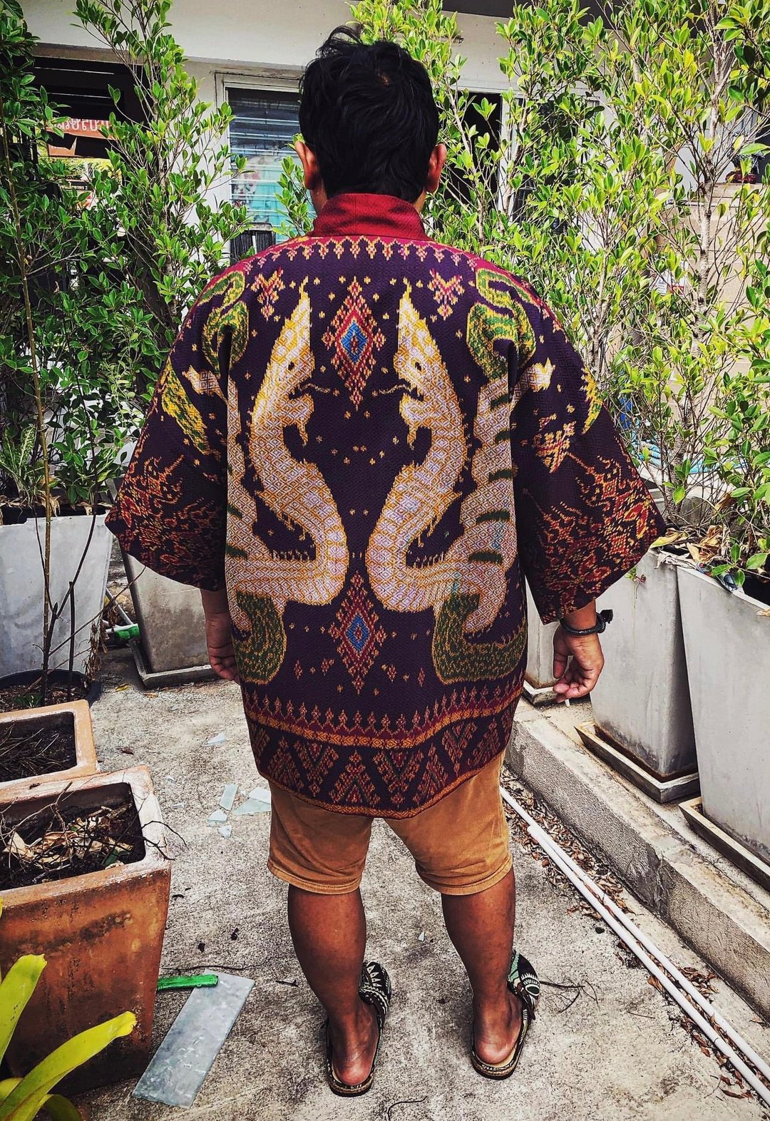 Premium Thai Silk Over Coat (The Mystic of Phaya Naga) - 女装西装外套/风衣 - 丝．绢 多色