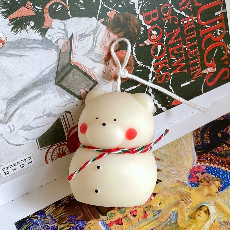【圣诞系列】熊熊雪人蜡烛 香氛蜡烛 圣诞礼物 交换礼物 - 蜡烛/烛台 - 蜡 