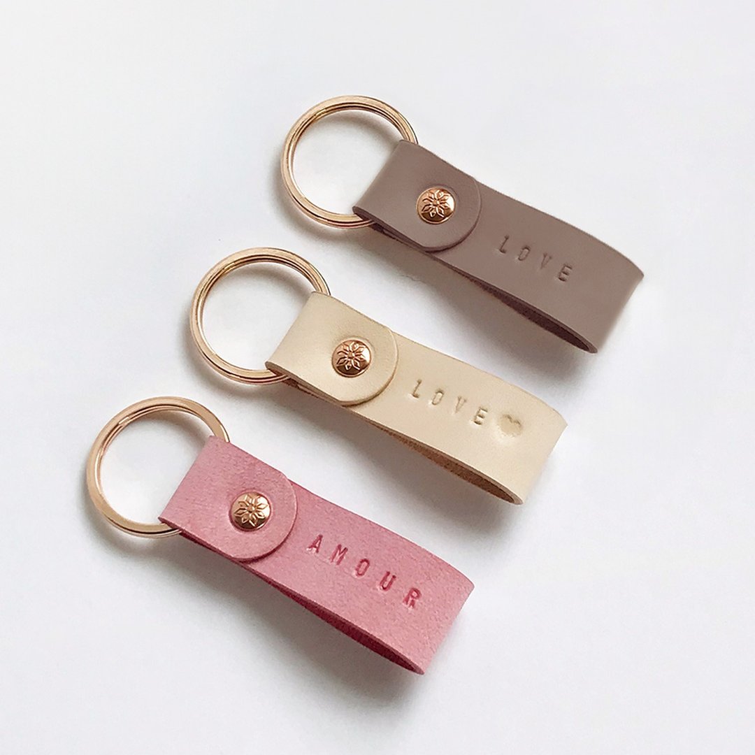 Cube 皮革钥匙圈  Best Friends系列  S/2  新色登场 - 钥匙链/钥匙包 - 真皮 