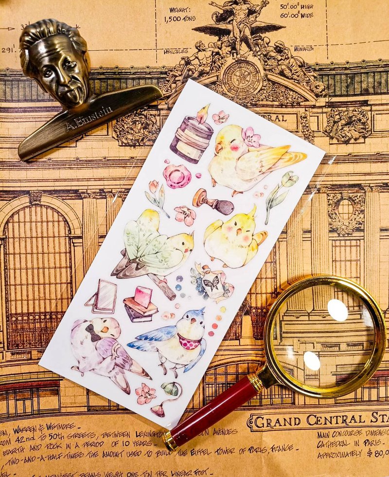 KR490開薰鸚鵡Open smoked parrot/  轉印貼 - 贴纸 - 塑料 