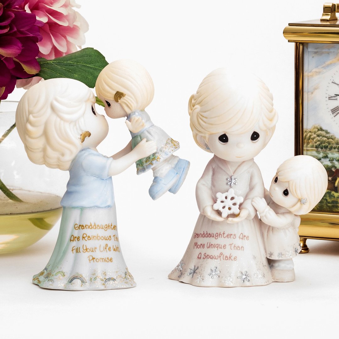 Precious Moments 祖母之爱 雪花与彩虹的承诺 水滴娃娃 双件典藏 - 摆饰 - 瓷 
