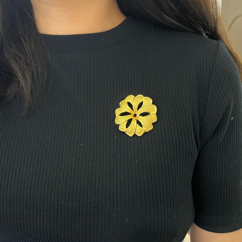 •Duchess•  Napier金属圈型蝴蝶结胸针 - 胸针 - 其他金属 金色