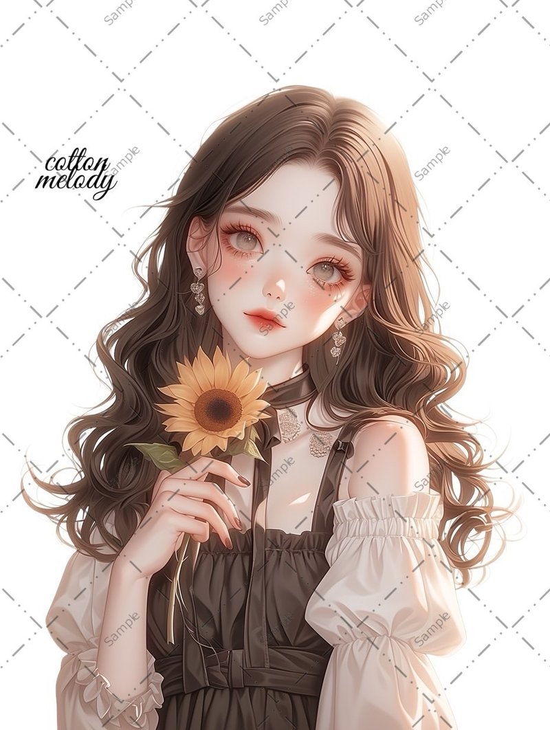 original sticker no.1324 人物贴纸 原创贴纸 人像贴纸 女孩贴纸 原创人物贴纸 - 贴纸 - 纸 