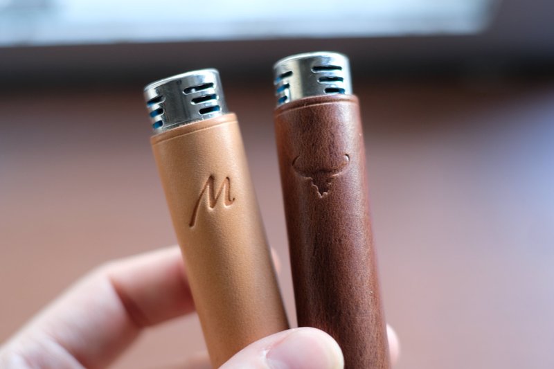 【 香港限定】手工皮革－防风打火机 Jet Lighter 可充气 - 其他 - 真皮 黑色