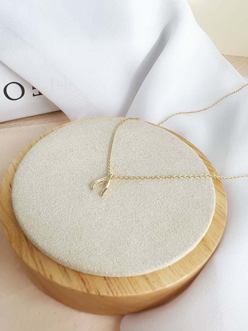 【礼物精选】幸运骨项链－许愿骨 #开运 18K注金 祝福 - 锁骨链 - 其他金属 金色