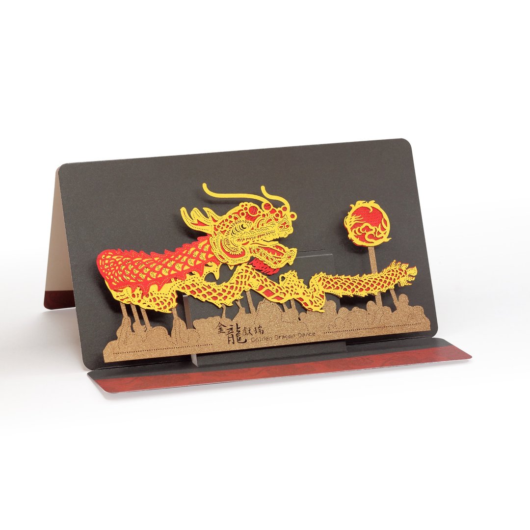【新年贺卡】舞金龙 - POSTalk 纸艺术立体卡 (LGC-02) - 卡片/明信片 - 其他材质 多色