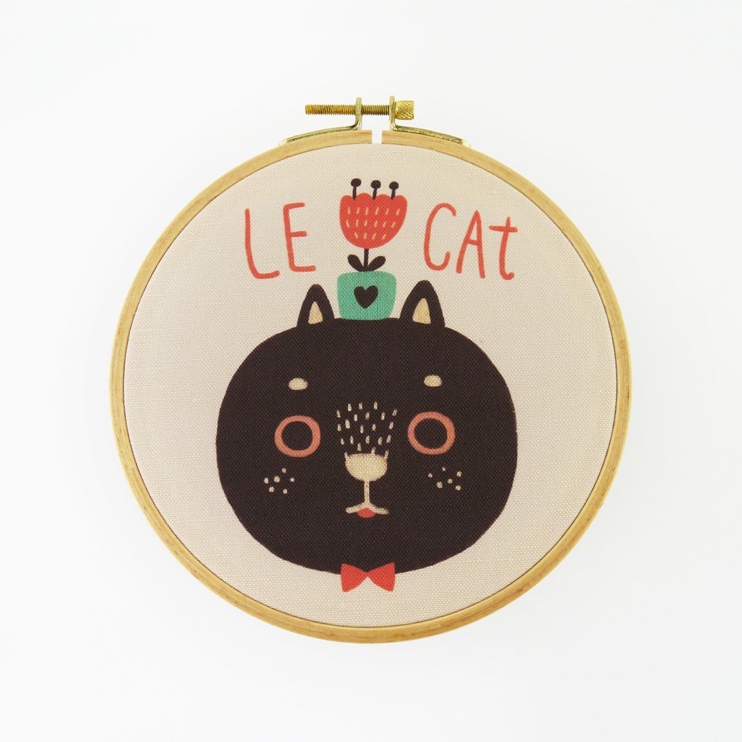 Le Cat 绅士猫复制画 刺绣框 艺术摆设 - 摆饰 - 棉 多色