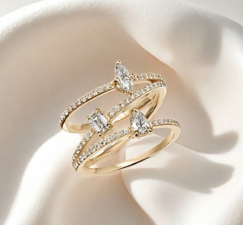 闪耀三环戒指 - 戒指 - 贵金属 