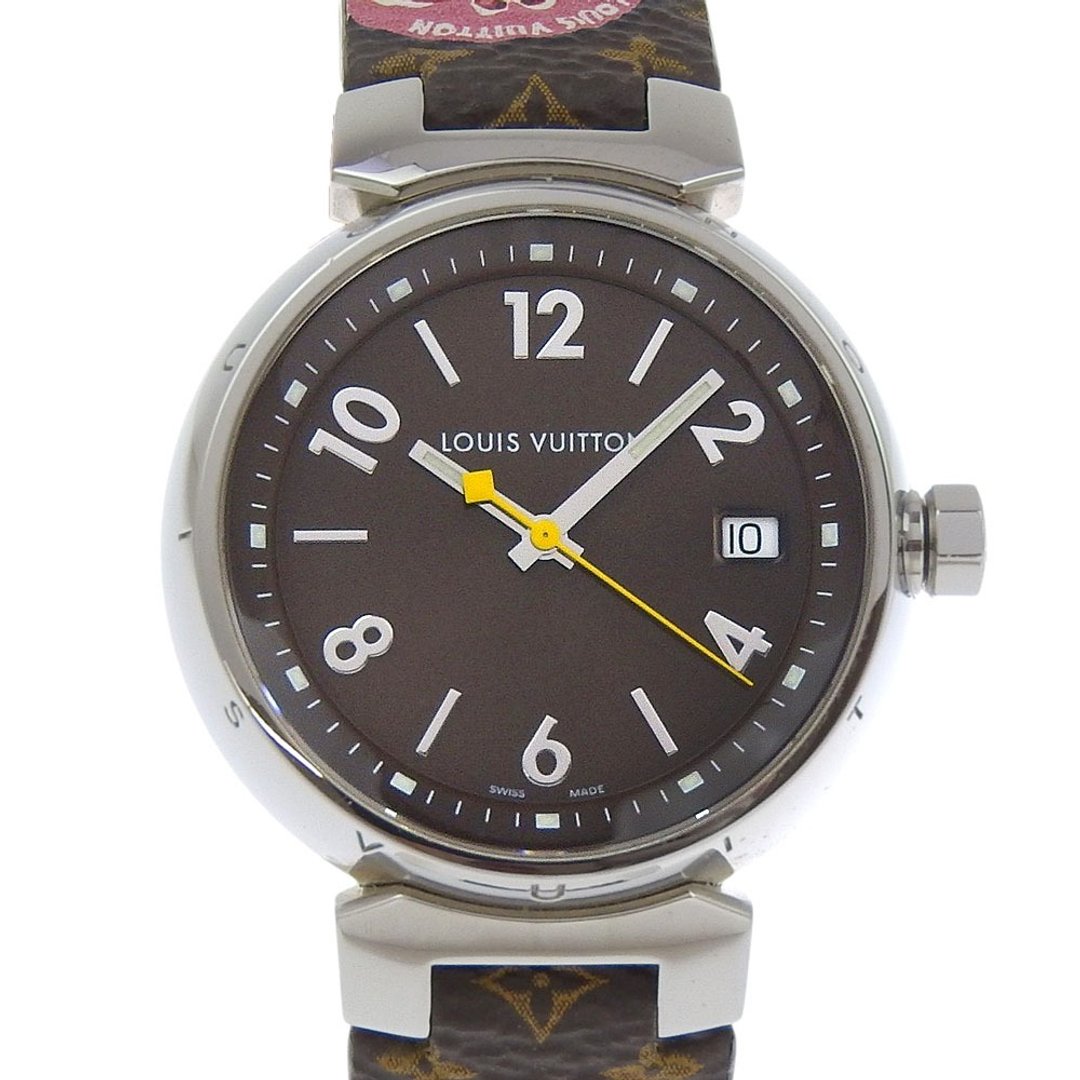 【日本直送】路易威登 LOUIS VUITTON Tambour 手表 Q1311 不锈钢 x 皮革 石英机芯 指针式显示 棕色表盘【二手品】 - 女表 - 不锈钢 咖啡色